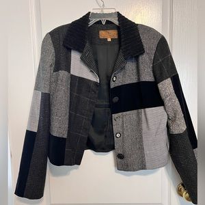 Fall jacket. Patchwork black and white